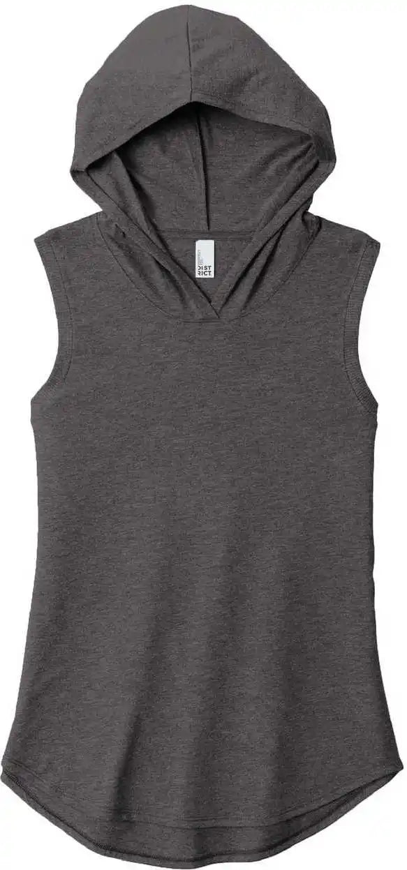 District Dt1375 Women’s Perfect Tri Sleeveless Hoodie - Heathered Charcoal