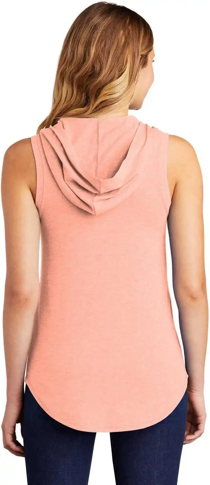 District Dt1375 Women’s Perfect Tri Sleeveless Hoodie - Heathered Dusty Peach