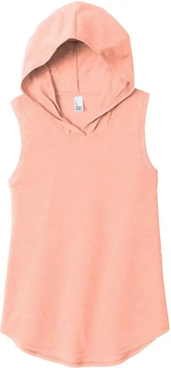 District Dt1375 Women’s Perfect Tri Sleeveless Hoodie - Heathered Dusty Peach