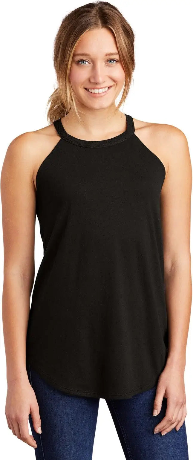 District Dt137l Women’s Perfect Tri Rocker Tank - Black