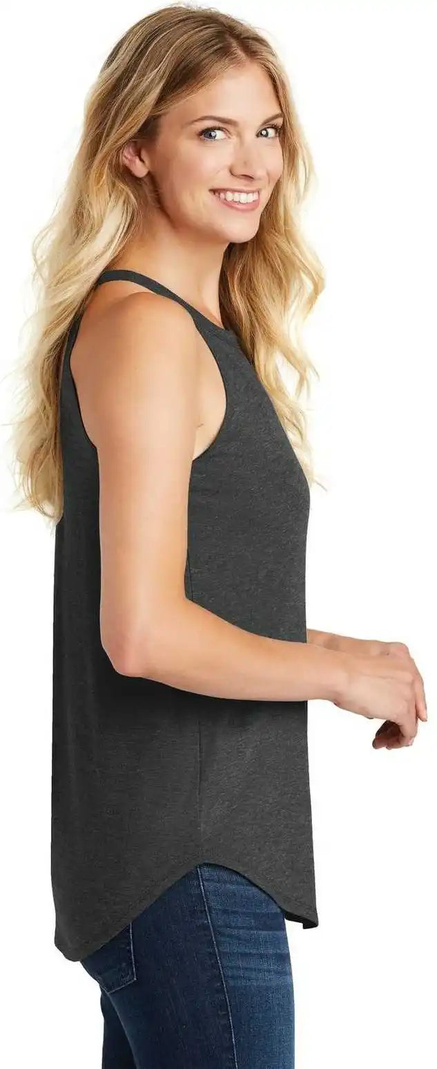 District Dt137l Women’s Perfect Tri Rocker Tank Black Frost