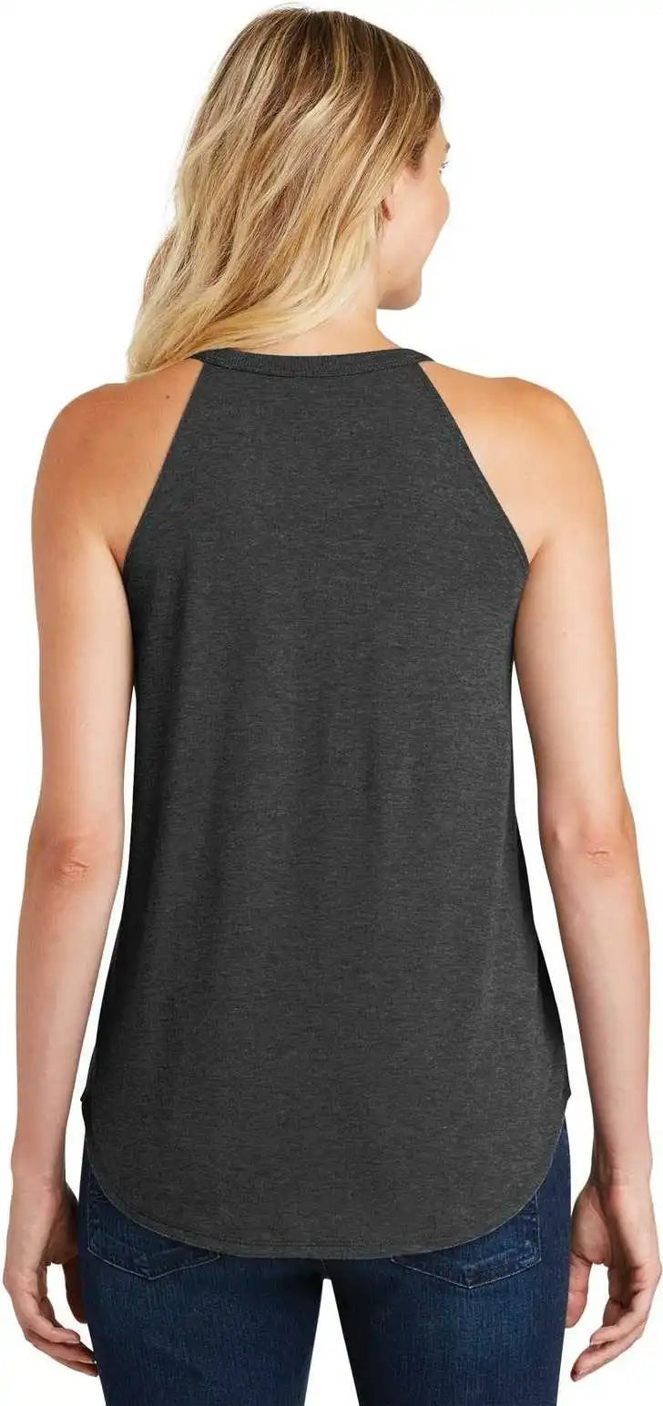 District Dt137l Women’s Perfect Tri Rocker Tank - Black Frost