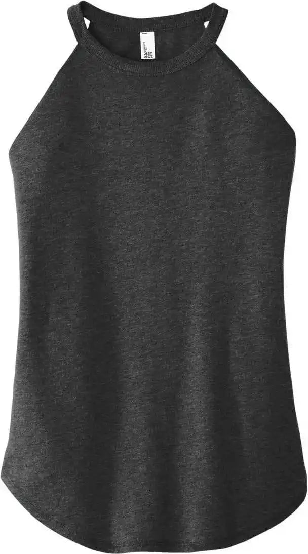 District Dt137l Women’s Perfect Tri Rocker Tank - Black Frost