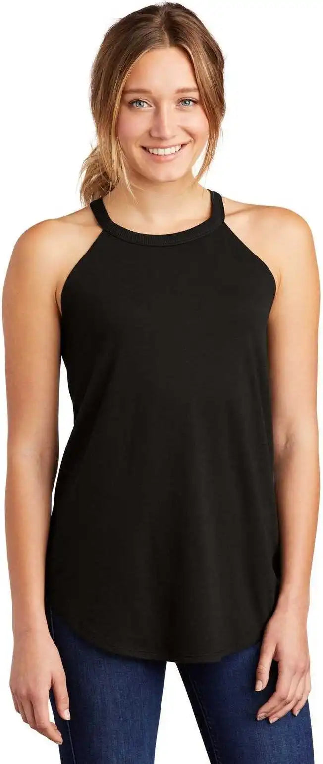District Dt137l Women’s Perfect Tri Rocker Tank Black