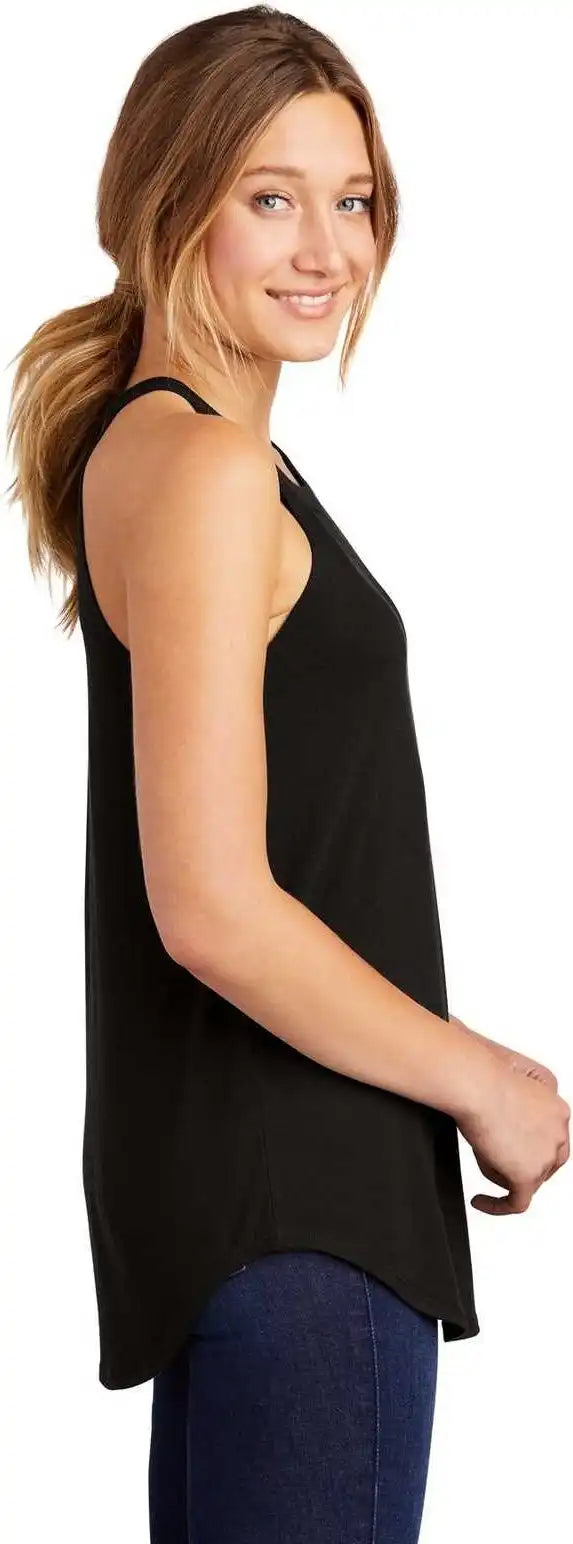 District Dt137l Women’s Perfect Tri Rocker Tank Black
