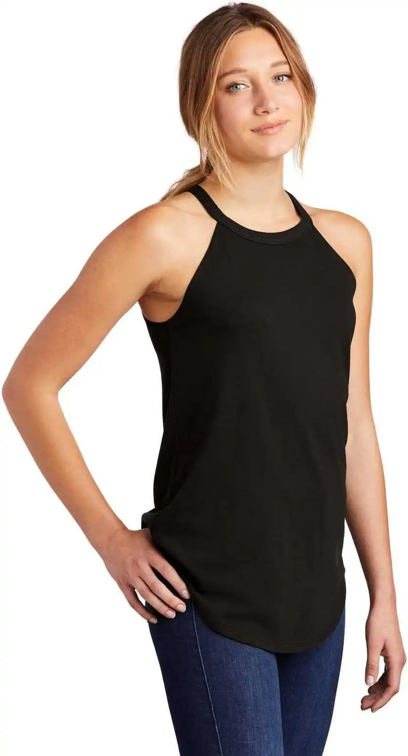 District Dt137l Women’s Perfect Tri Rocker Tank Black
