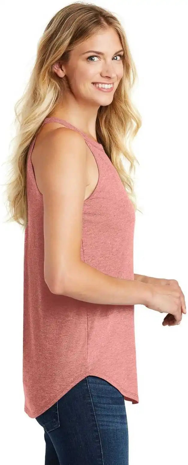 District Dt137l Women’s Perfect Tri Rocker Tank Blush Frost