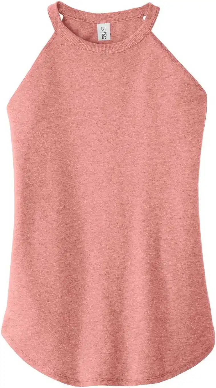 District Dt137l Women’s Perfect Tri Rocker Tank Blush Frost