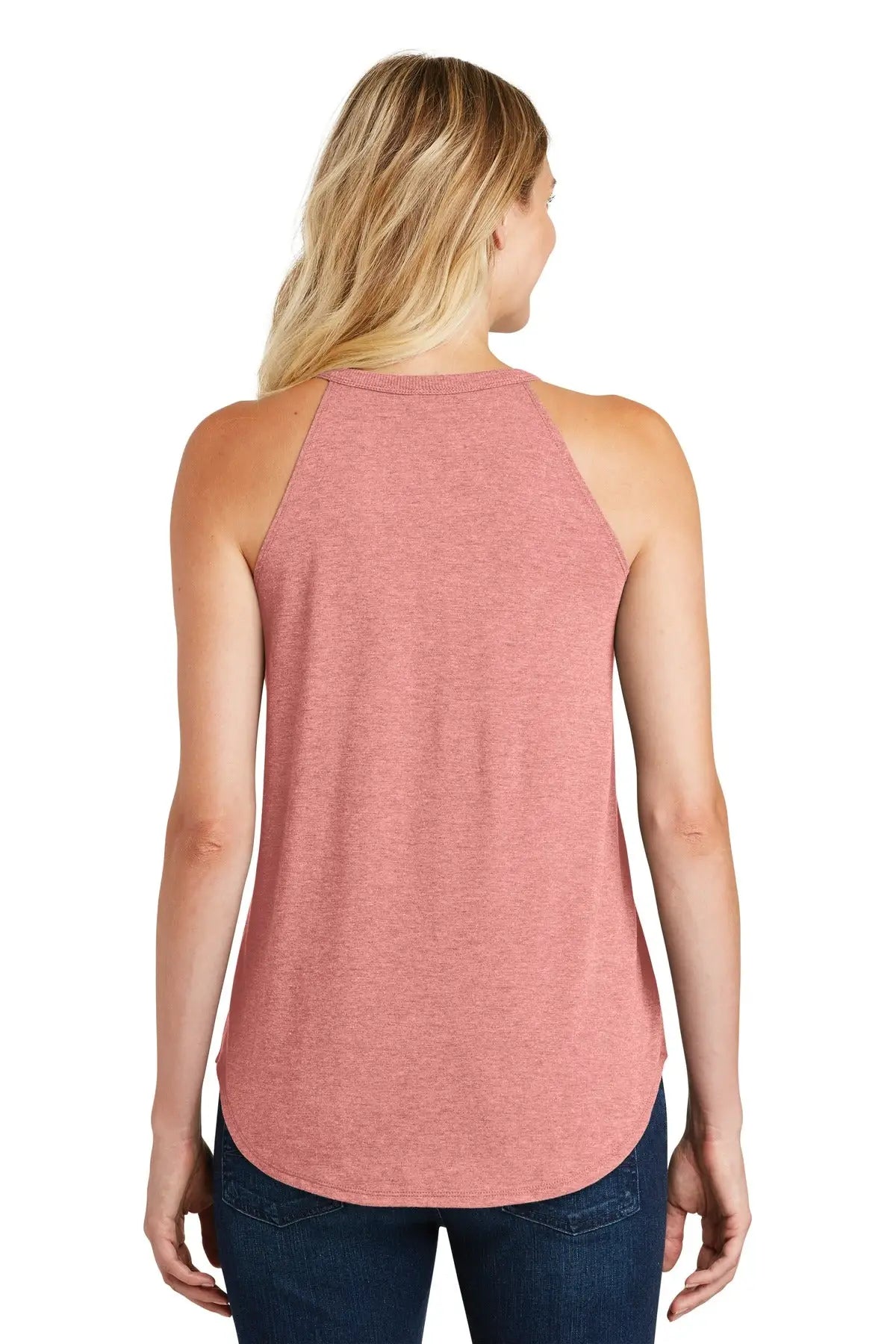 District Dt137l Women’s Perfect Tri Rocker Tank - Blush Frost