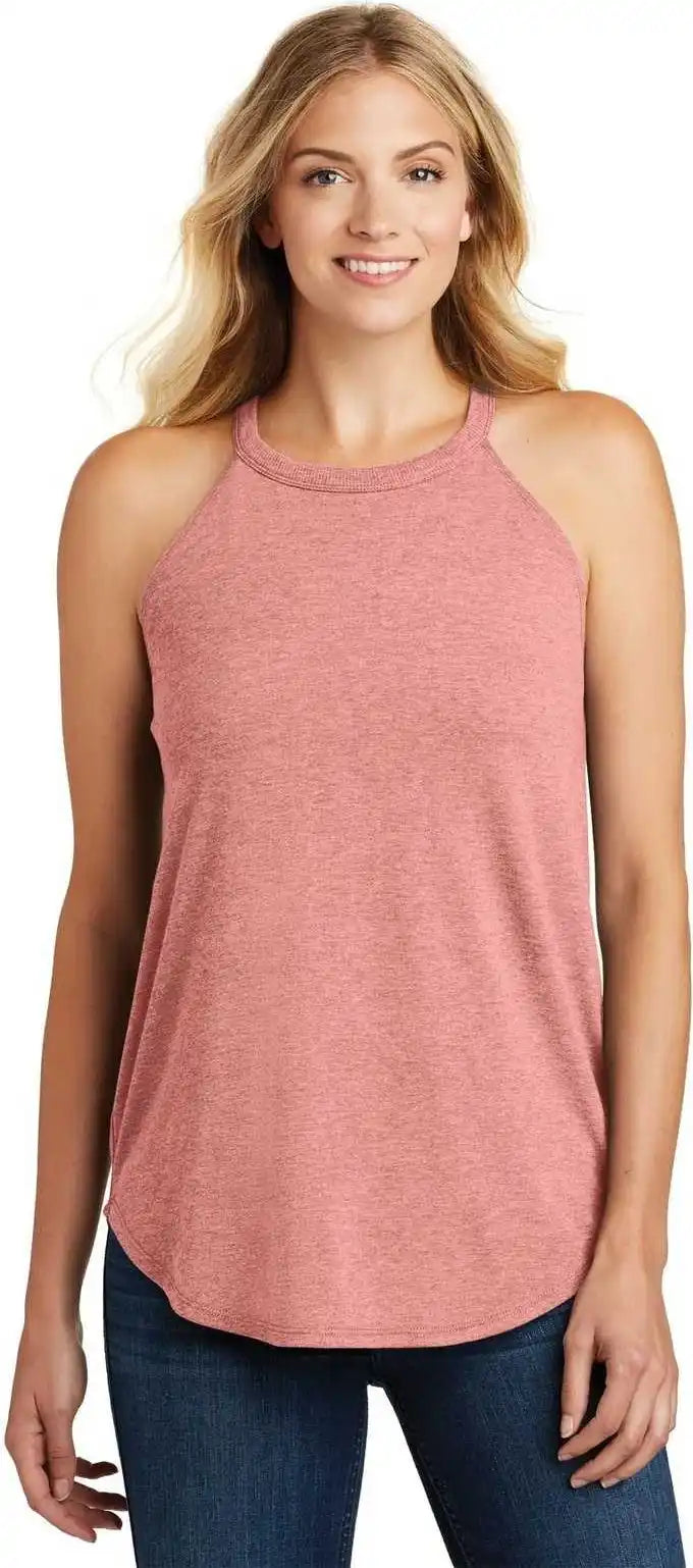 District Dt137l Women’s Perfect Tri Rocker Tank - Blush Frost