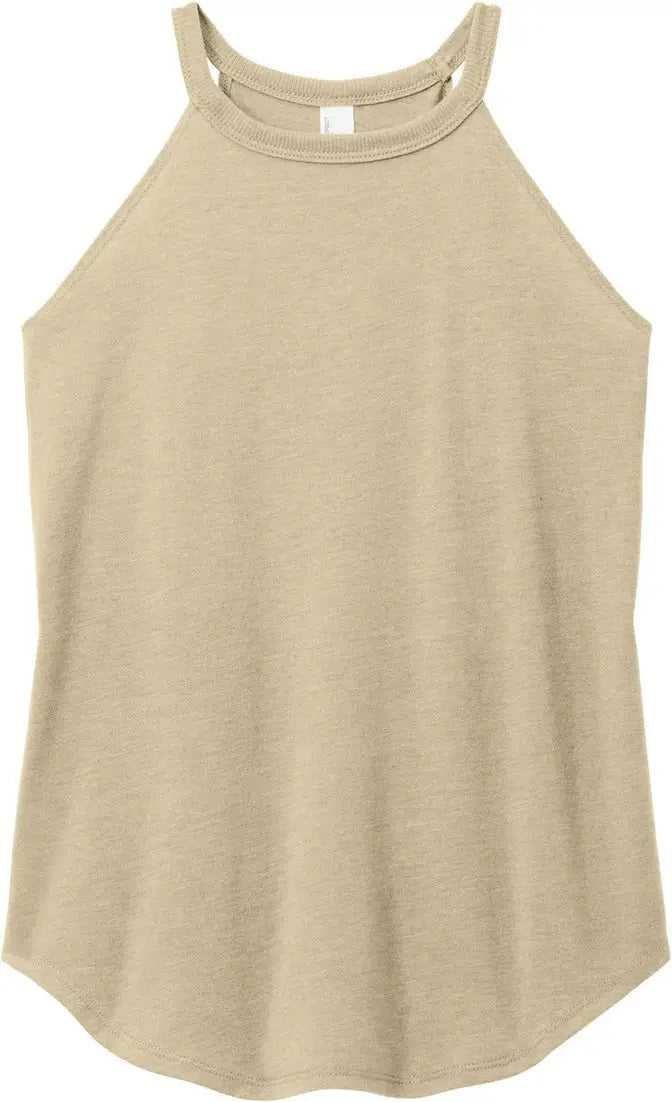 District Dt137l Women’s Perfect Tri Rocker Tank - Desert Tan Heather
