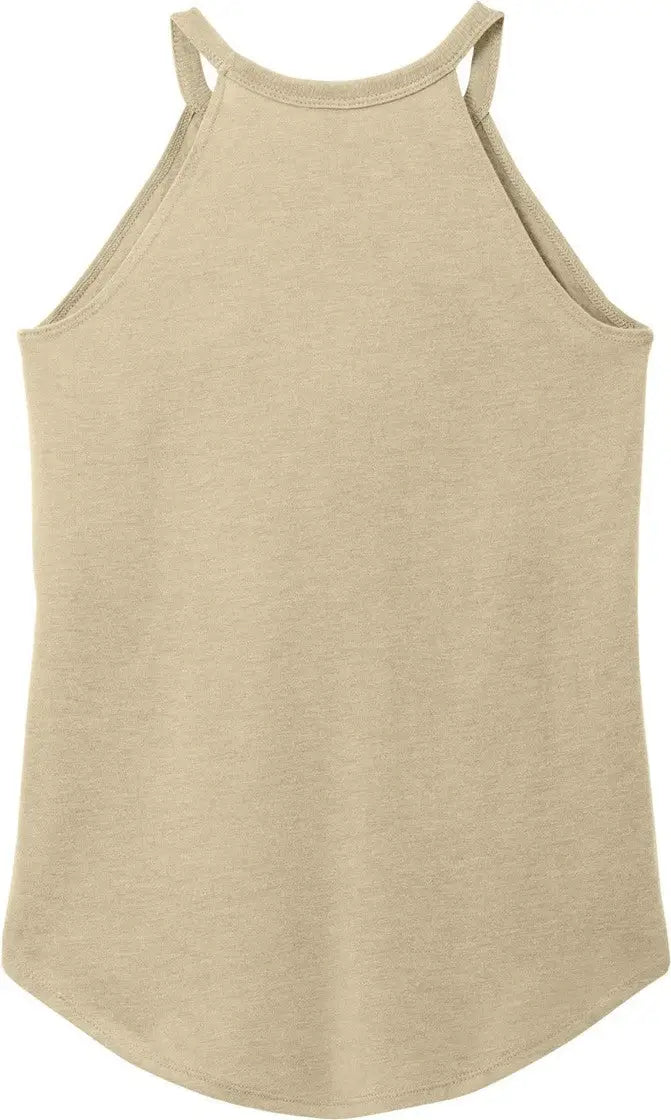 District Dt137l Women’s Perfect Tri Rocker Tank - Desert Tan Heather