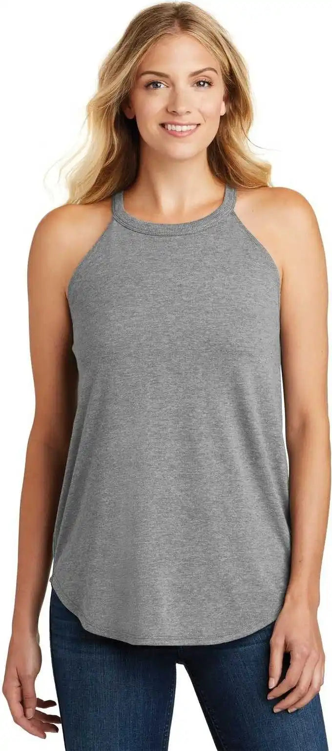 District Dt137l Women’s Perfect Tri Rocker Tank - Gray Frost