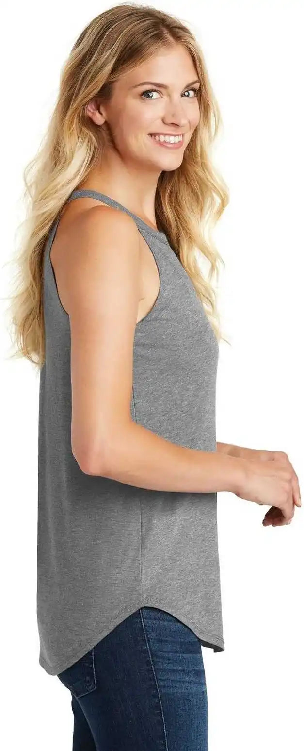 District Dt137l Women’s Perfect Tri Rocker Tank Gray Frost
