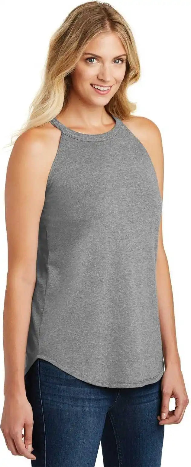 District Dt137l Women’s Perfect Tri Rocker Tank Gray Frost
