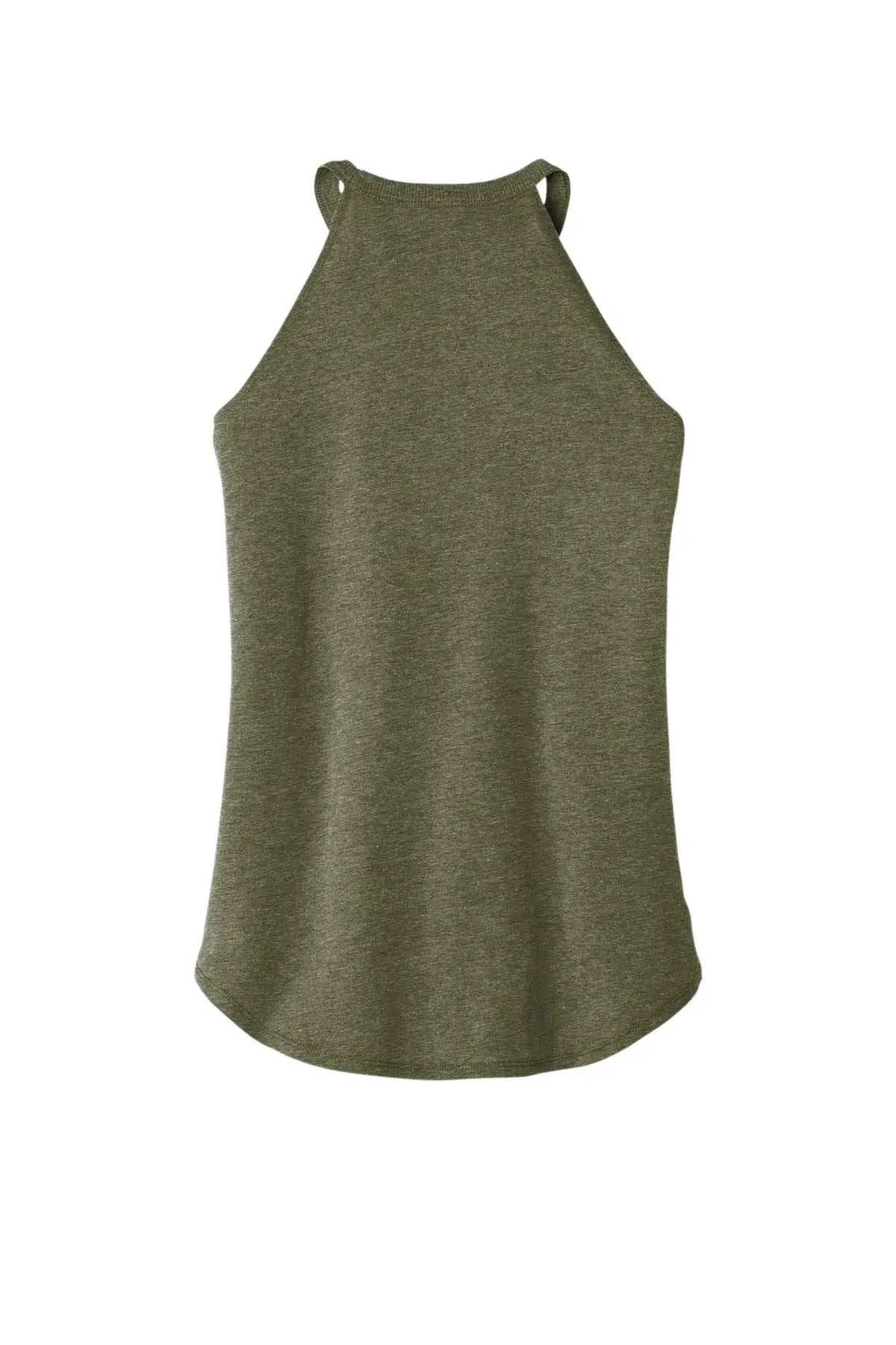 District Dt137l Women’s Perfect Tri Rocker Tank - Military Green Frost
