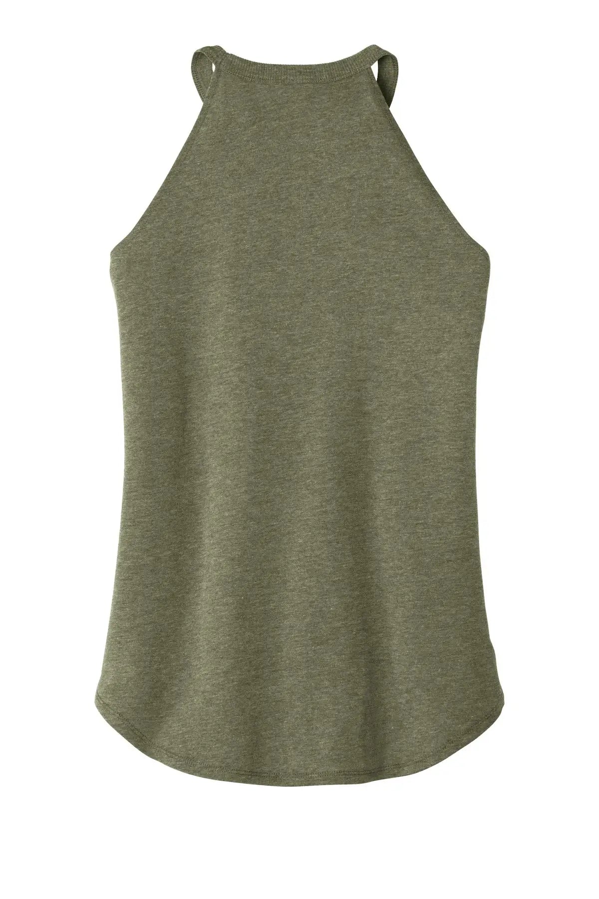 District Dt137l Women’s Perfect Tri Rocker Tank - Military Green Frost
