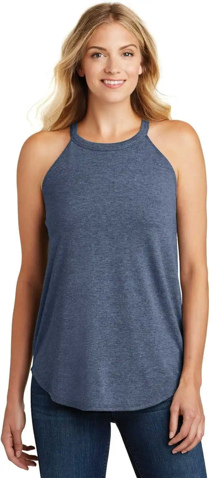 District Dt137l Women’s Perfect Tri Rocker Tank - Navy Frost