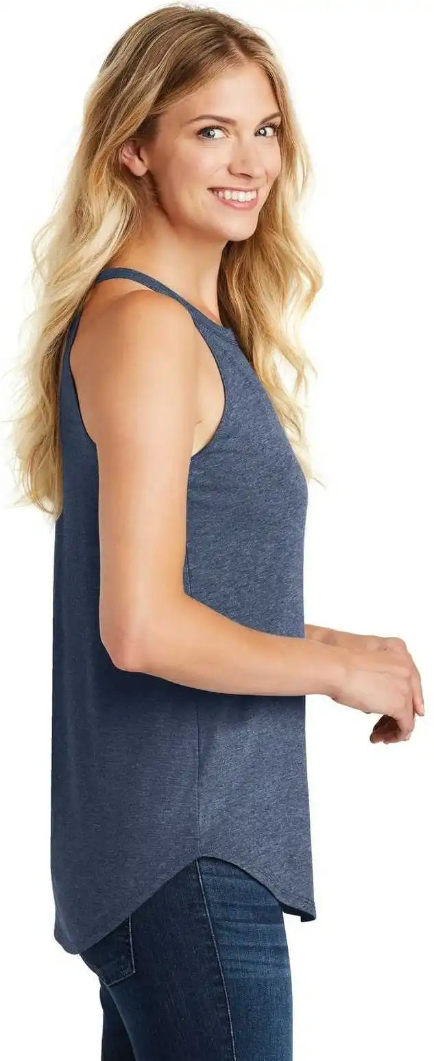 District Dt137l Women’s Perfect Tri Rocker Tank Navy Frost