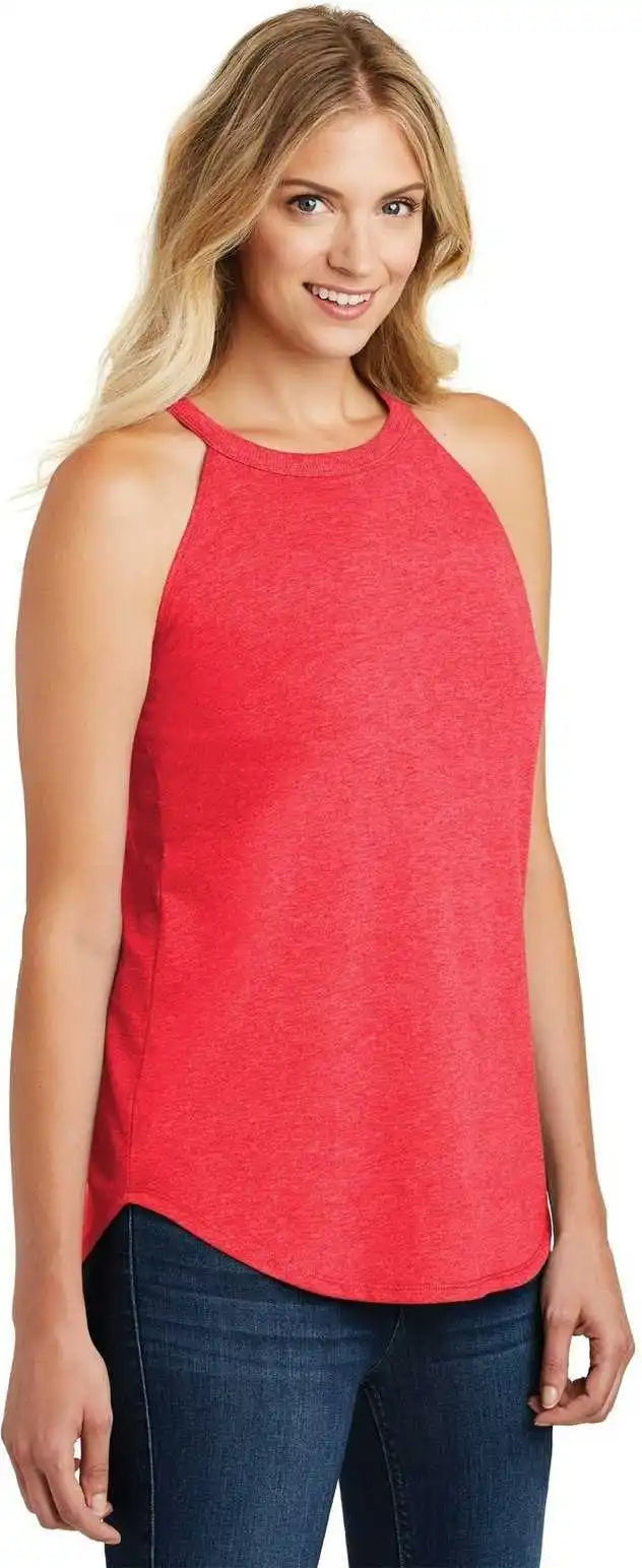 District Dt137l Women’s Perfect Tri Rocker Tank Red Frost