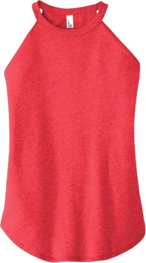 District Dt137l Women’s Perfect Tri Rocker Tank - Red Frost