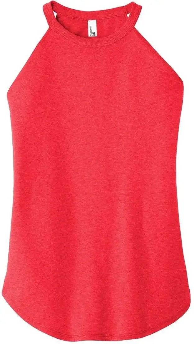 District Dt137l Women’s Perfect Tri Rocker Tank - Red Frost