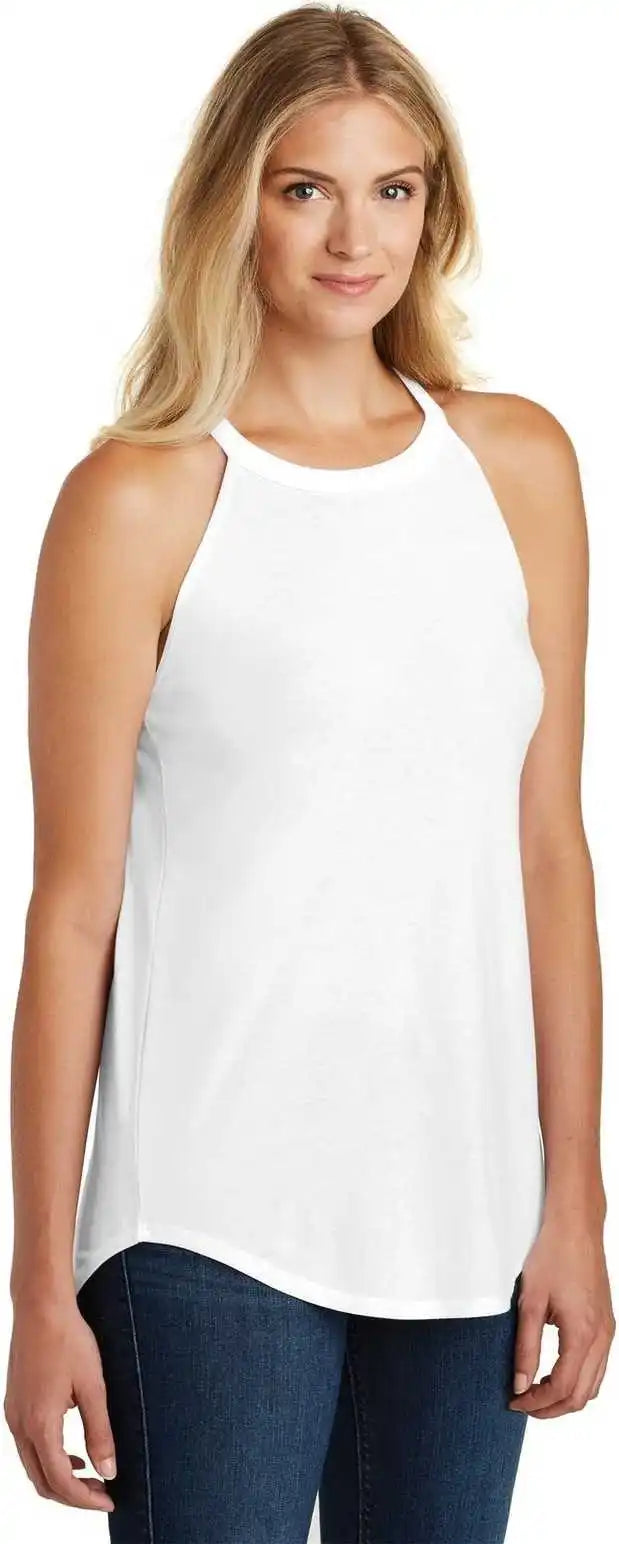District Dt137l Women’s Perfect Tri Rocker Tank White