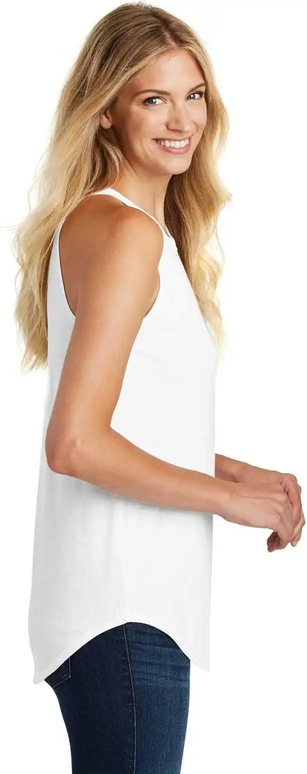 District Dt137l Women’s Perfect Tri Rocker Tank White