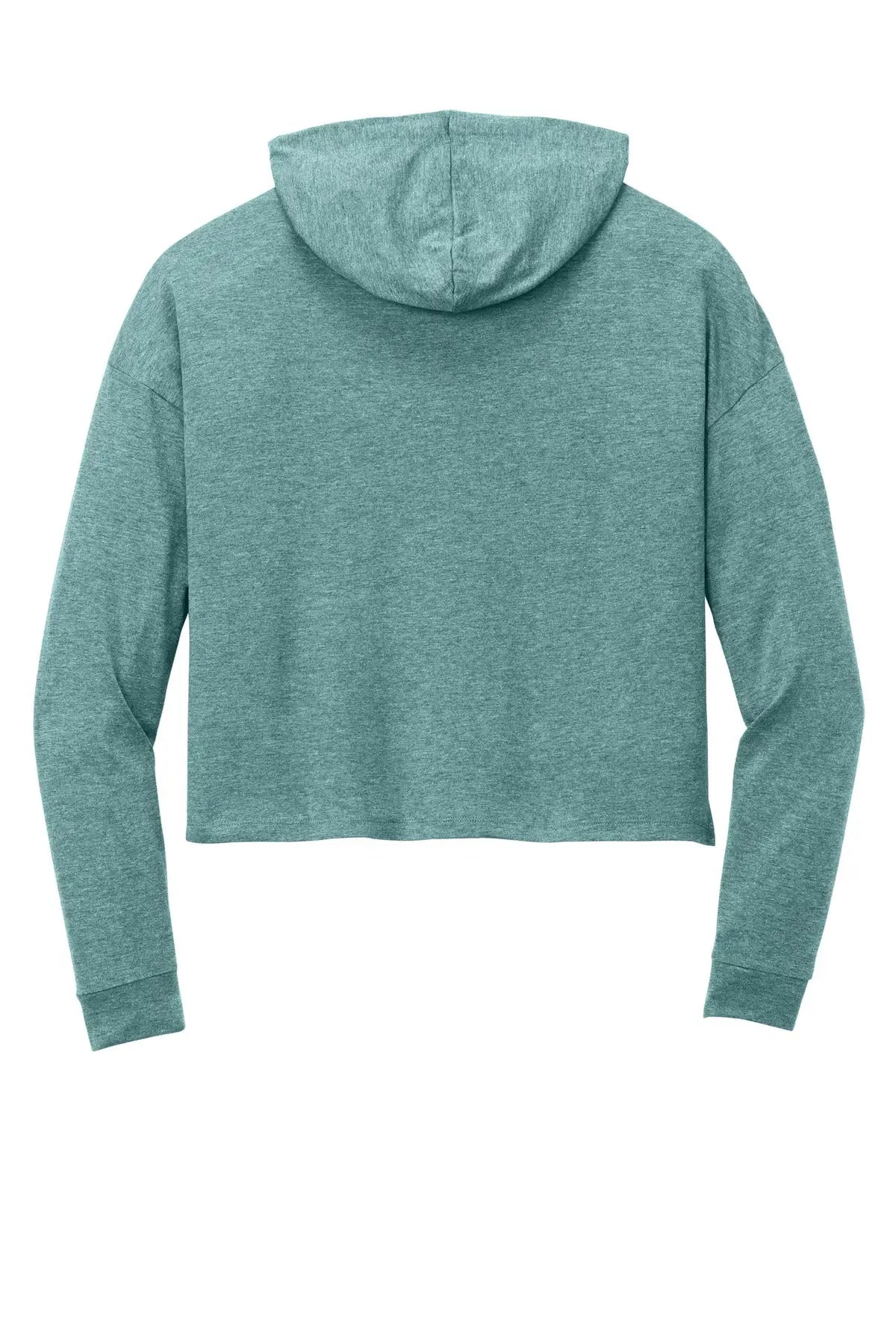 District Dt1390l Women’s Perfect Tri Midi Long Sleeve Hoodie - Heathered Eucalyptus Blue
