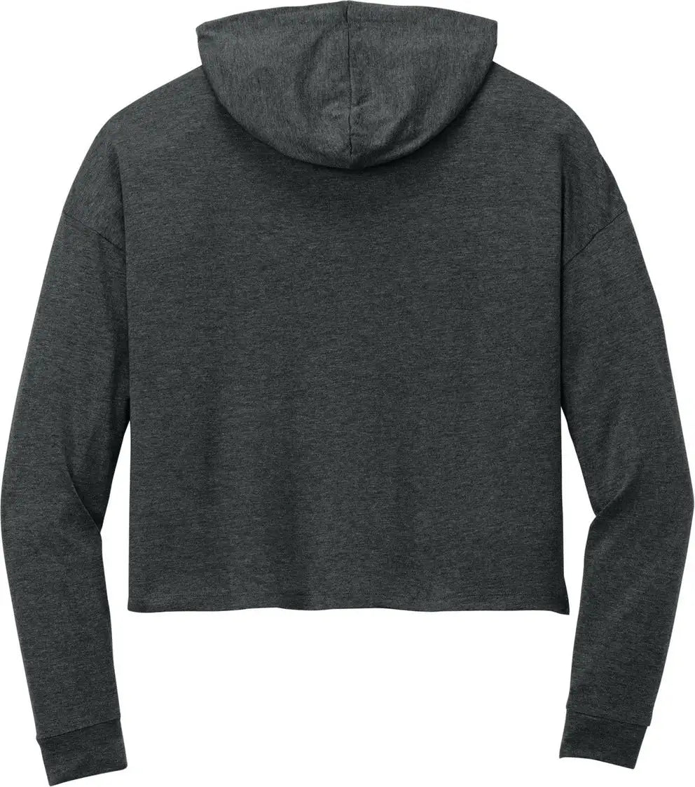 District Dt1390l Women’s Perfect Tri Midi Long Sleeve Hoodie - Black Frost