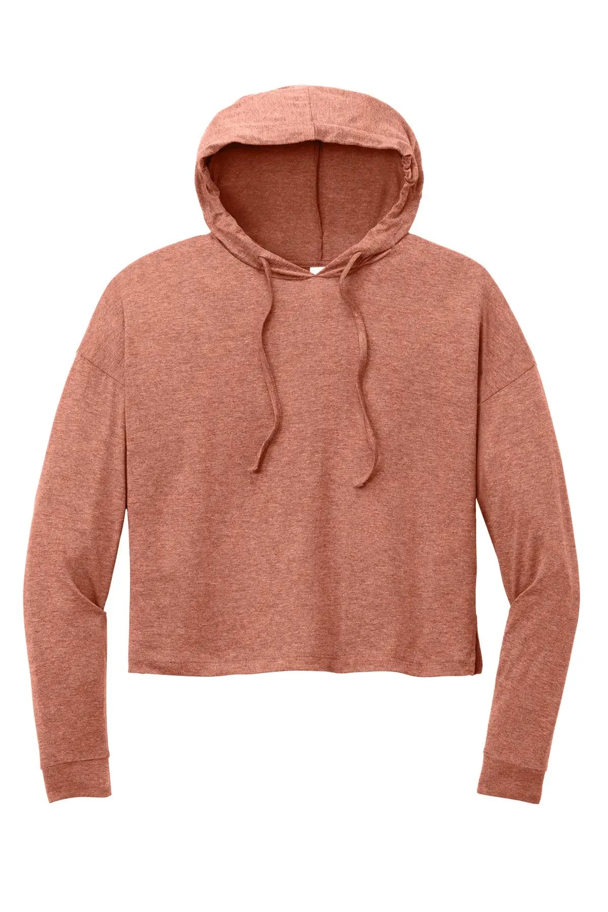District Dt1390l Women’s Perfect Tri Midi Long Sleeve Hoodie - Desert Rose Heather