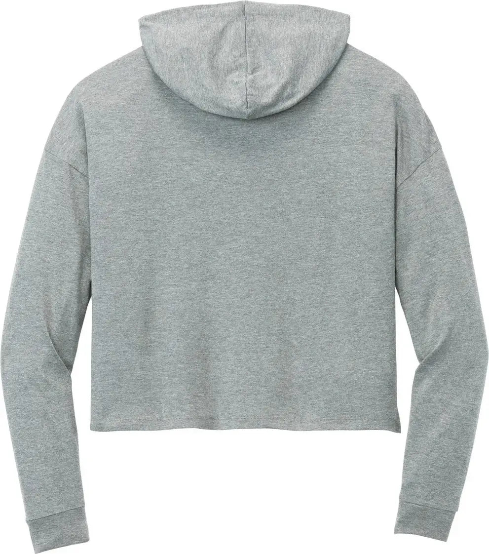 District Dt1390l Women’s Perfect Tri Midi Long Sleeve Hoodie - Gray Frost - Ladies Xs