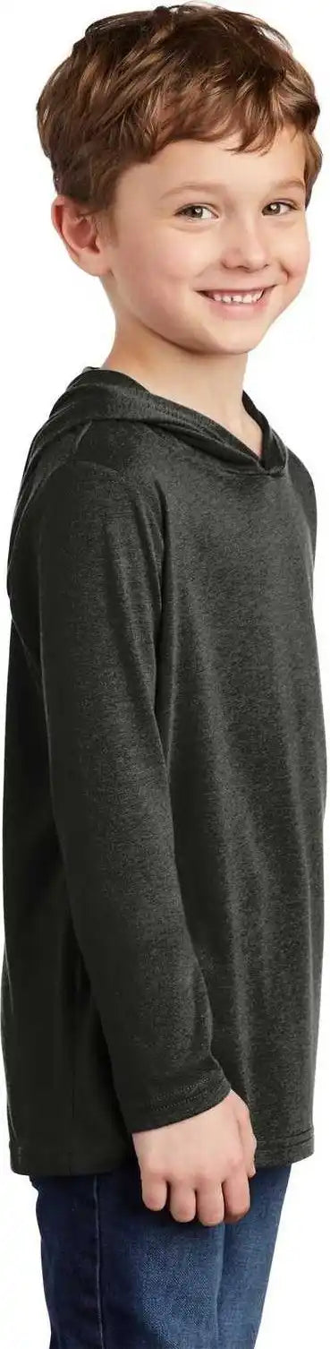 District Dt139y Youth Perfect Tri Long Sleeve Hoodie Black Frost