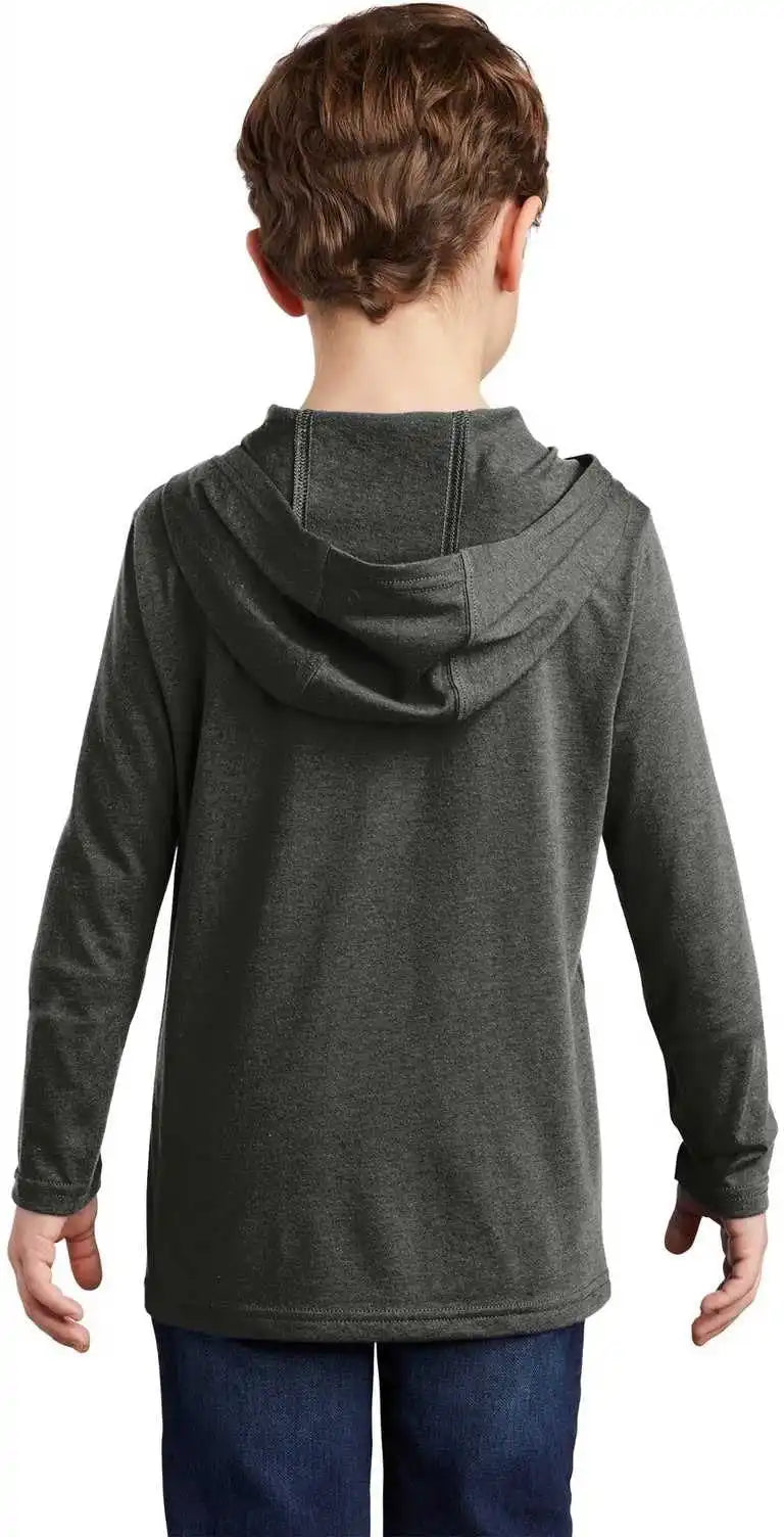 District Dt139y Youth Perfect Tri Long Sleeve Hoodie - Black Frost