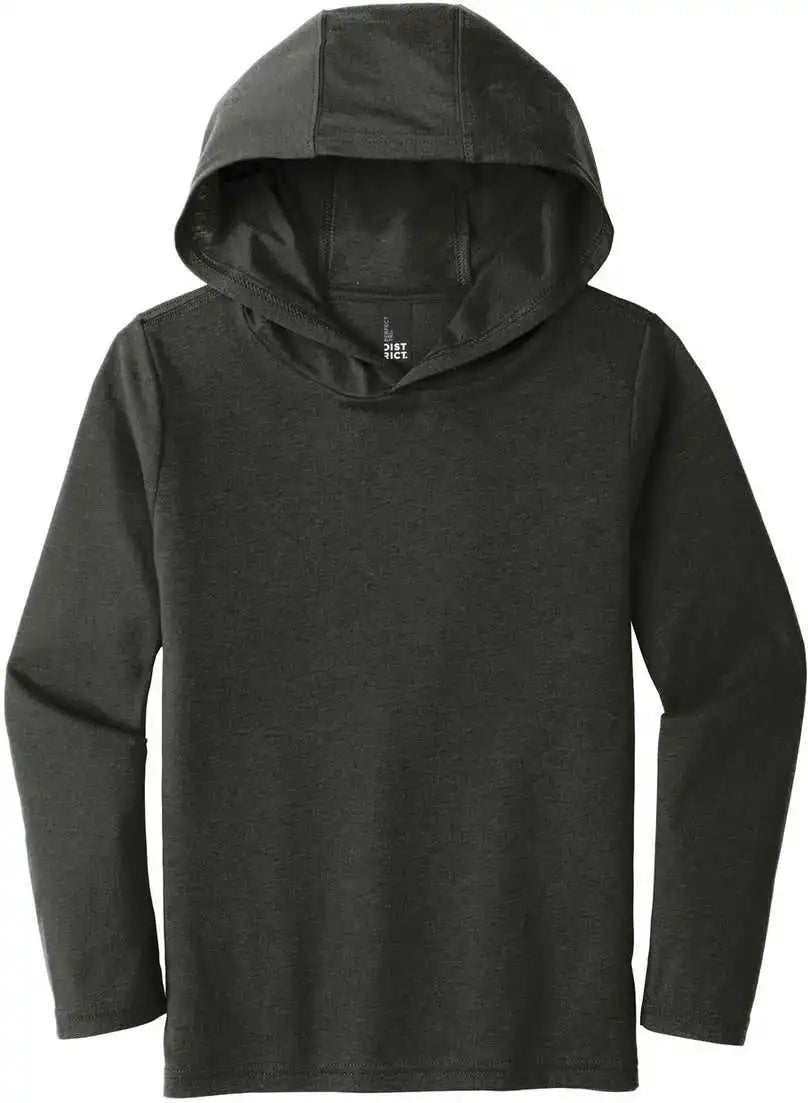 District Dt139y Youth Perfect Tri Long Sleeve Hoodie Black Frost