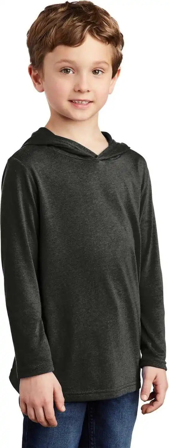 District Dt139y Youth Perfect Tri Long Sleeve Hoodie Black Frost