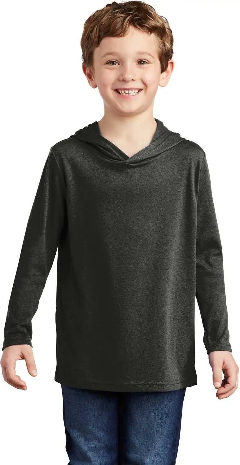 District Dt139y Youth Perfect Tri Long Sleeve Hoodie - Black Frost