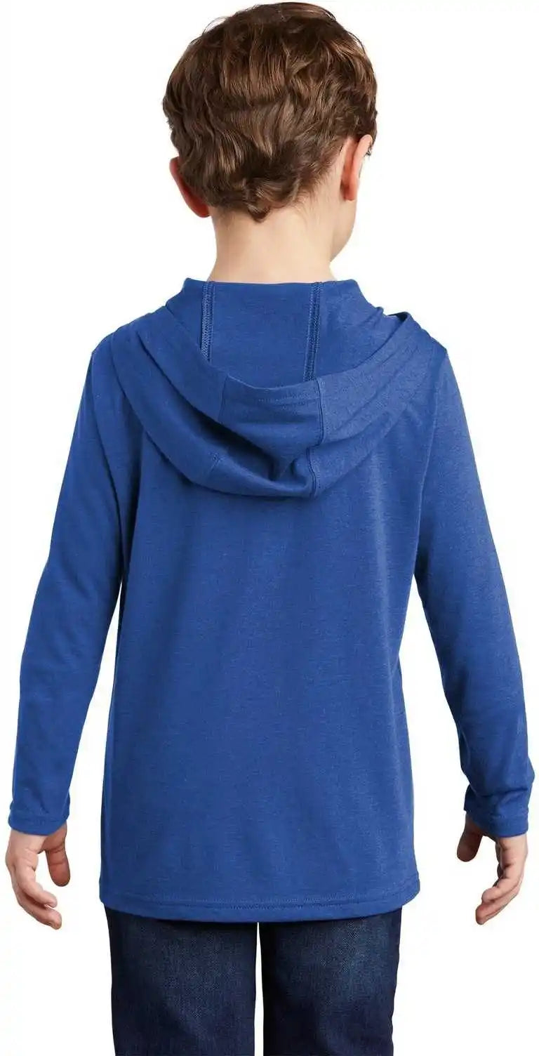 District Dt139y Youth Perfect Tri Long Sleeve Hoodie Deep Royal
