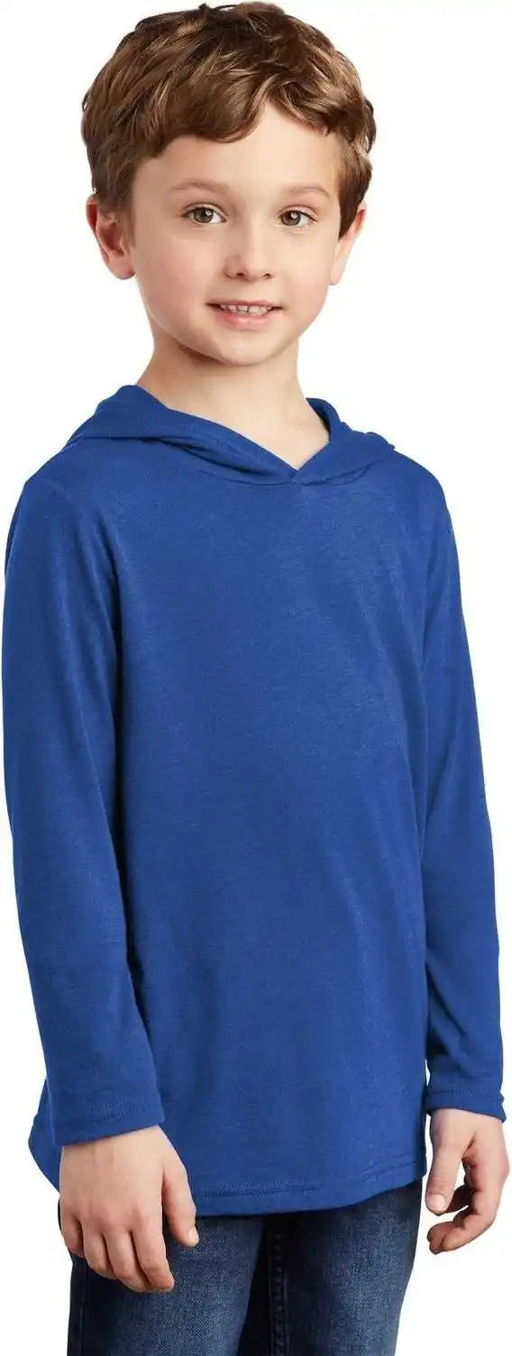 District Dt139y Youth Perfect Tri Long Sleeve Hoodie Deep Royal