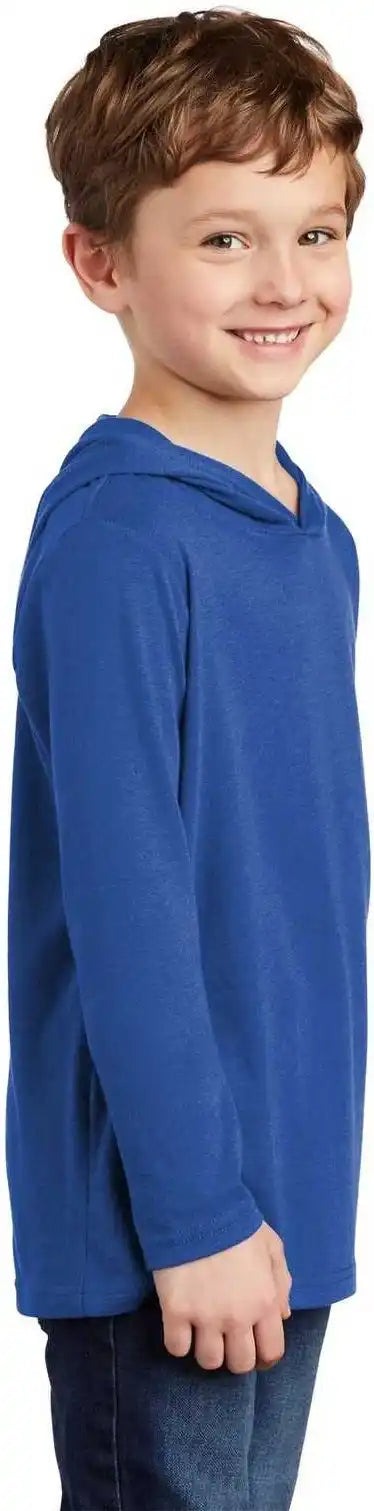 District Dt139y Youth Perfect Tri Long Sleeve Hoodie Deep Royal
