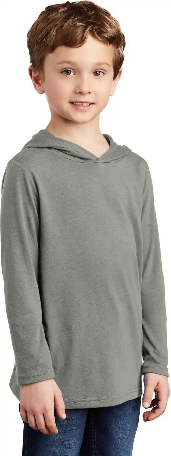District Dt139y Youth Perfect Tri Long Sleeve Hoodie Gray Frost