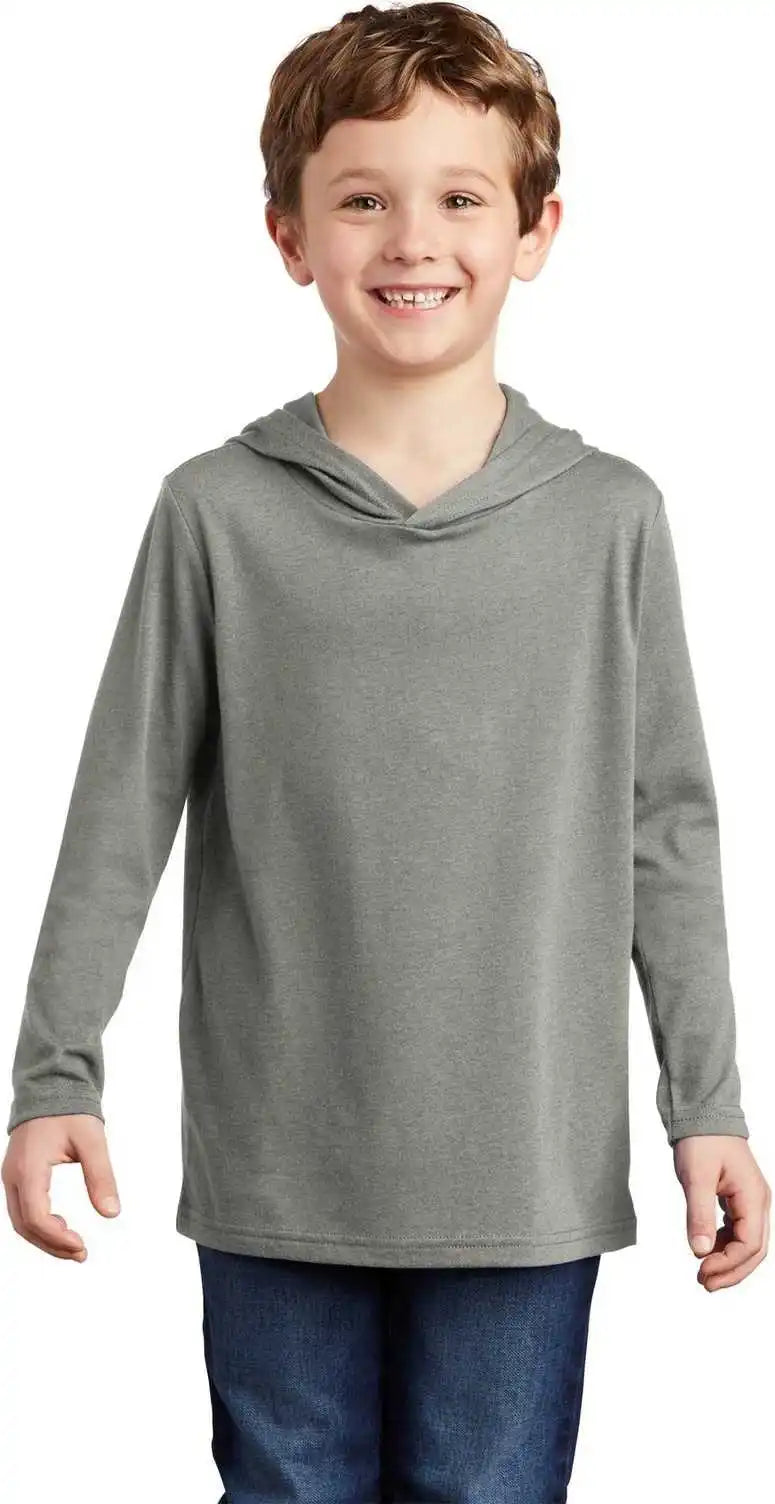 District Dt139y Youth Perfect Tri Long Sleeve Hoodie - Gray Frost