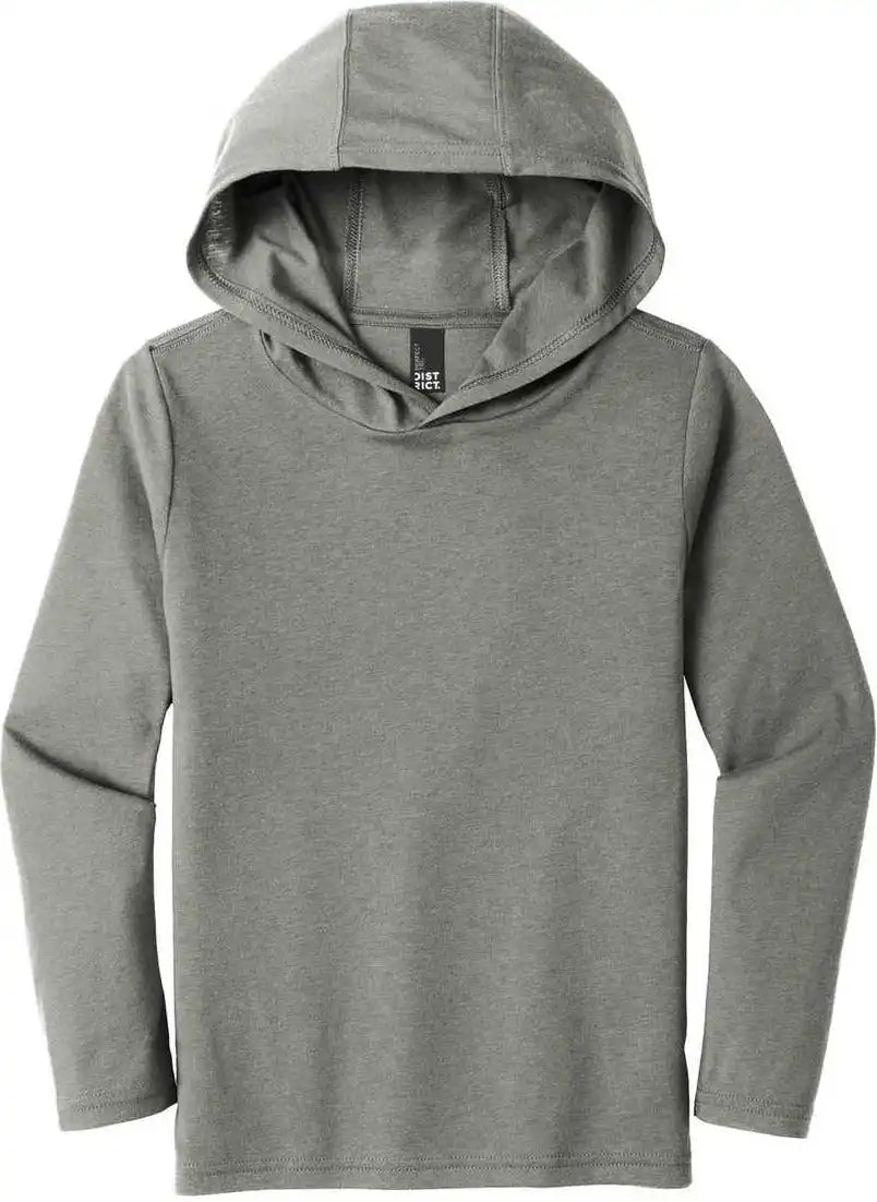 District Dt139y Youth Perfect Tri Long Sleeve Hoodie Gray Frost
