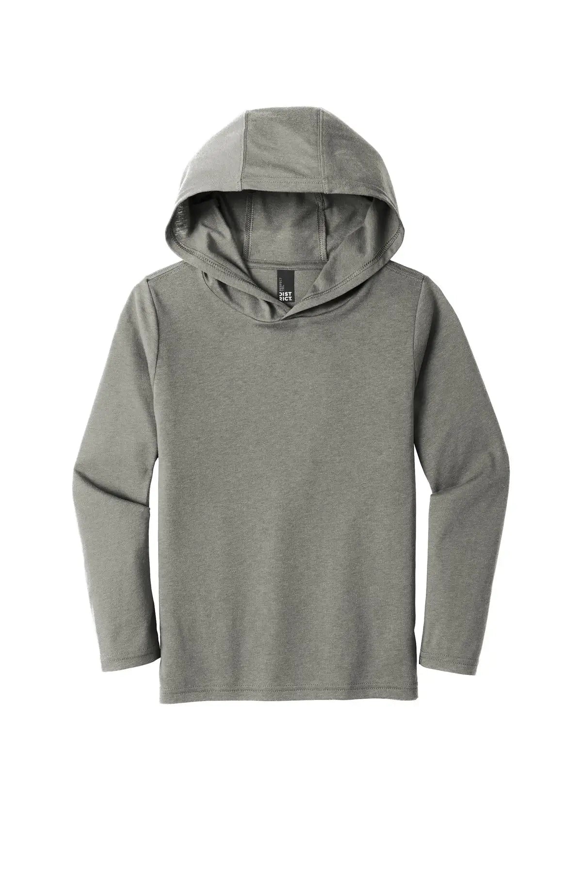 District Dt139y Youth Perfect Tri Long Sleeve Hoodie - Gray Frost