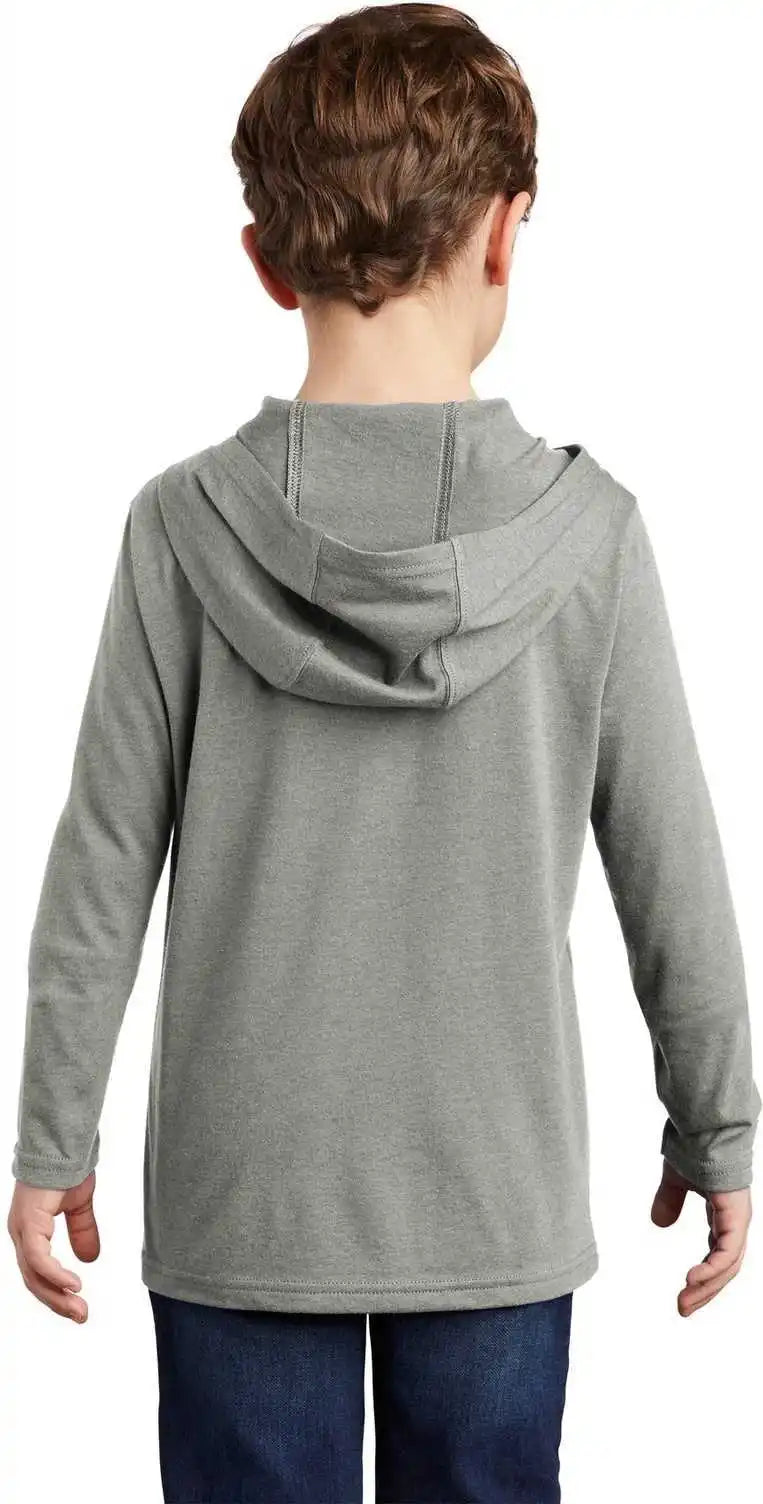 District Dt139y Youth Perfect Tri Long Sleeve Hoodie - Gray Frost
