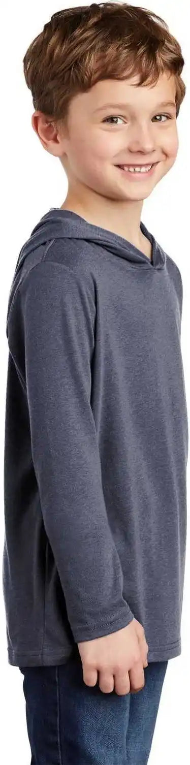 District Dt139y Youth Perfect Tri Long Sleeve Hoodie Navy Frost