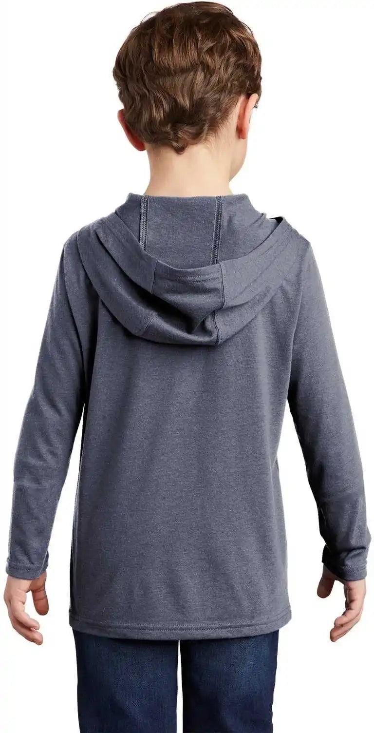 District Dt139y Youth Perfect Tri Long Sleeve Hoodie - Navy Frost