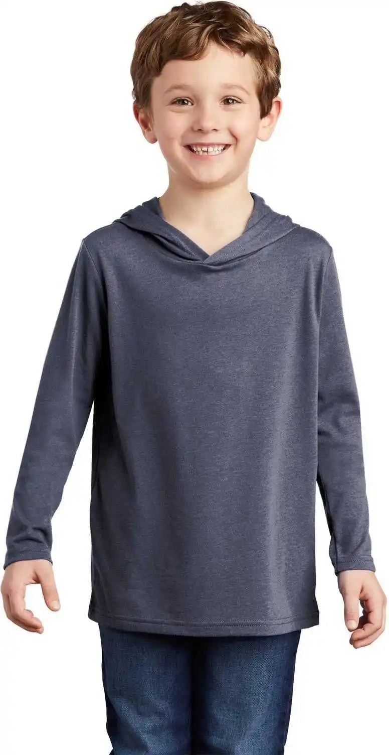 District Dt139y Youth Perfect Tri Long Sleeve Hoodie Navy Frost