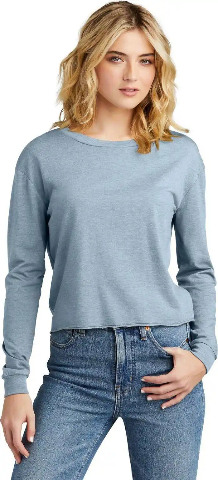 District Dt141 Women’s Perfect Tri Midi Long Sleeve Tee - Flint Blue Heather