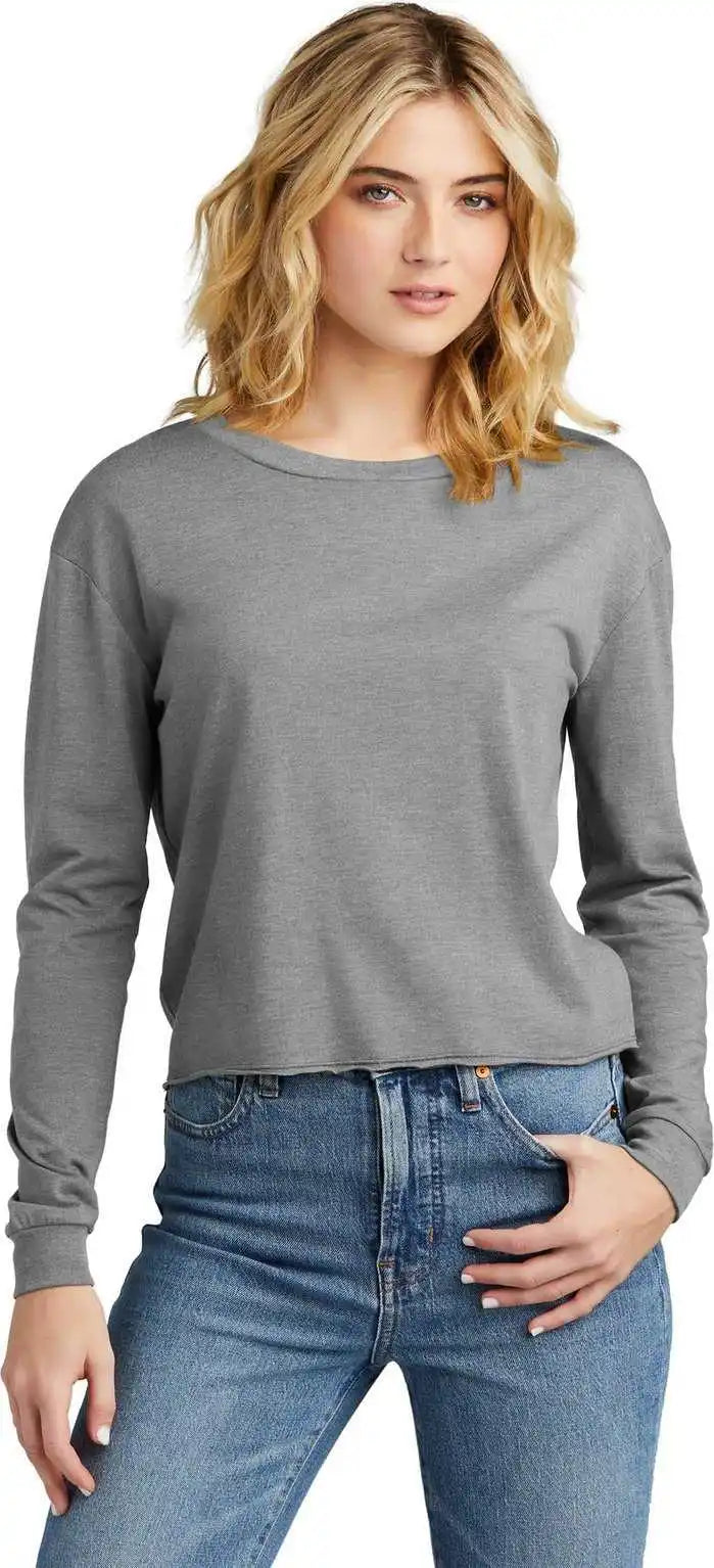 District Dt141 Women’s Perfect Tri Midi Long Sleeve Tee - Grey Frost